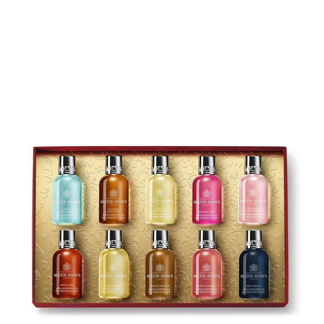 Stocking Filler Gift Set  10 x 1.7 fl. oz. Luxury Scented Body Washes, Christmas Body Care Beauty Gift