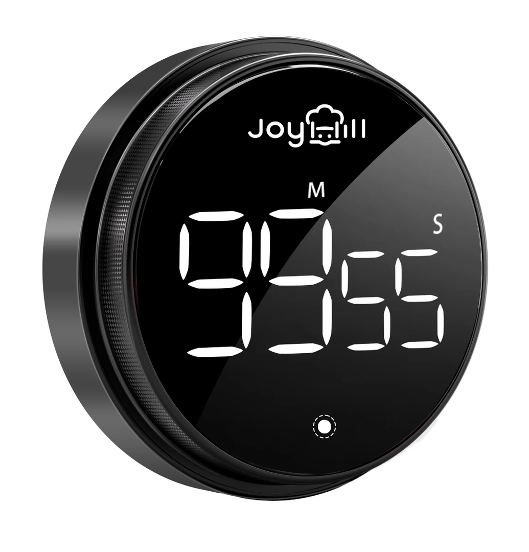 JOYHILL Digital Kitchen Timer, Large LED Display with Magnetic Countdown 3 Volume Levels, Ideal for Cooking Classroom Studying Fitness, Timer for Kids and Seniors Black