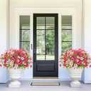 Elyum Artificial Flowers for Outdoors, 9 Bundles Artificial Plants & Flowers Outdoor, UV Resistant Faux Flowers Outdoor Fake Flowers for Outside Porch Window Box Decoration(Mixed Color)