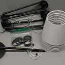 36" Black Dining Room Light Fixture, No Assembly Required 6-Lights Kitchen Chandelier for Dining Room with White Fabric Shade, Chandelier Ceiling Light Fixture for Kitchen Island Bulb Not Included