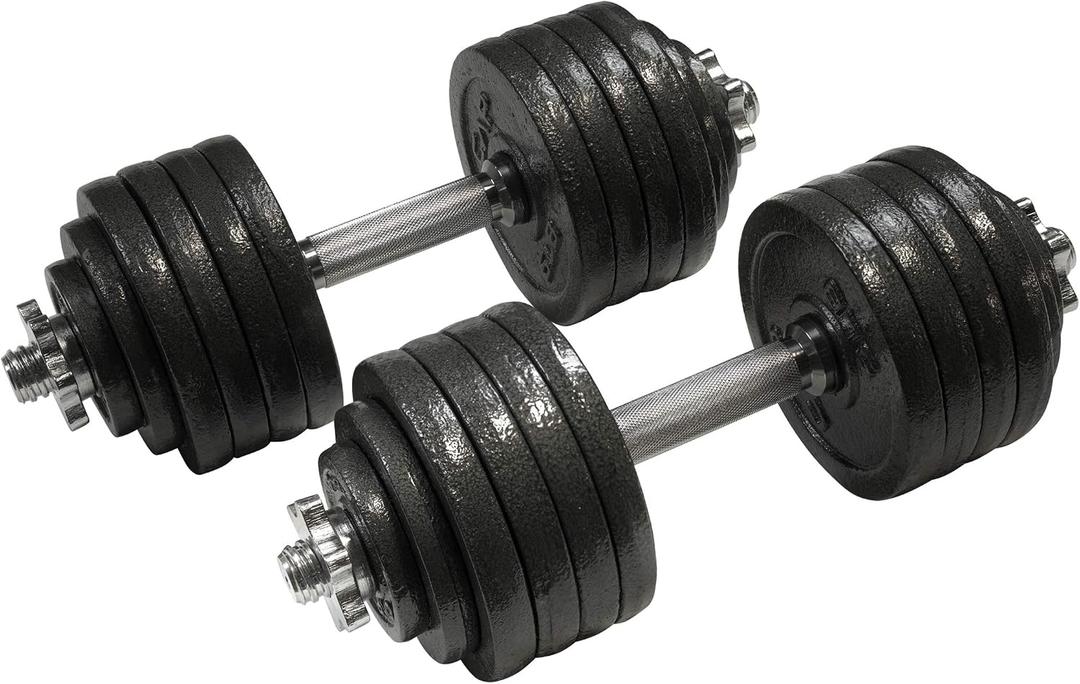 CAP Barbell Size: 105 lb Set -Two Handles Adjustable Dumbbell Weight (Pair), Chrome Finish