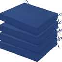 HARBOREST Outdoor Chair Cushions Set of 4, Water Resistant Patio Chair Cushions with Ties, Square Corner Outdoor Seat Cushions for Patio Furniture, 18.5"x16"x3", Royal Blue