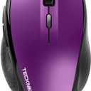 TECKNET Bluetooth Mouse, 4800 DPI Wireless Mouse, 2-Year Battery 6 Adjustable DPI, 6 Buttons Compatible with Laptop/Windows/Computer - Purple