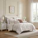 Laura Ashley - Reversible Cotton King Comforter Set with Sham & Pillows