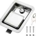 Truck Tool Box Lock Replacement kit, Stainless Steel Locking Paddle Latch for Truck Bed Toolbox Handle, Trailer Door, RV, Camper, ATV, UTV, 5.85" L x 4.25" W with keys