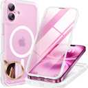 Miracase for iPhone 16 Case 6.1'', [Bubble Free] Full-Body Bumper Phone case with Built-in Full Glass Screen & Camera Control, No Gap, Compatible with MagSafe, Drop Proof 16 Cover, Matte Clear