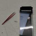 Tweezerman Stainless Steel Point Tweezer - Eyebrow Precision Tweezers, Facial and Ingrown Hair Removal (Signature Red)