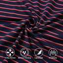 M MAELREG Boys' Polo Shirt Striped Short Sleeve Moisture Wicking Performance Stretch Active Casual Collared Kids Golf Shirt (8 Years)