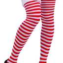 Forum Novelties Women's Christmas Thigh Highs with Fur Trim