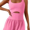 ReachMe Womens Running Onesie Workout Rompers Athletic Romper One Piece Outfits Exercise Jumpsuits Gym Yoga Clothes (Pink, L)