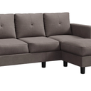 L-Shaped 3 Seater Sofa With Stool, Color Brown