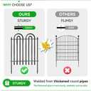 10 Panels Garden Fence, 42in(H)21.6ft(L) Tall No Dig Fence Animal Barrier, Heavy Duty Metal Tube Decorative Garden Edging Border, Ground Defense Temporary Fencing for Outdoor Yard, Black