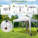 Driftalia 10x10 Pop Up Canopy with Sidewalls, Outdoor Instant Canopy Tent with Carry Bag for Commercial Events, Camping, Backyard Parties - White, 100 square feet