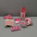 Tigeen 30 Pcs Galentine's Gifts Bulk Pink Valentine's Gifts Party Favors Supplies Include Headband Scrunchies Compact Powde Cup Heart Straw for Adult Slumber Spa Party Supplies (Bright Colors)