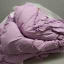 FUANNA King Size Comforter Set Lavender, 3 Pieces Ruffle King Bedding Set, Fluffy Farmhouse Bed in a Bag King with 1 Lightweight Comforter & 2 Pillowshams
