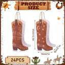 ForraFun 24 Pcs Plastic Cowboy Boots Gift Bags Western Theme Party Decorations Favors Wild West Rodeo Cowgirl Goodie Bag with Handles for Cowboy Birthday Bachelorette Baby Shower Party Supplies