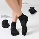 CS CELERSPORT 6 Pack Men's Ankle Socks with Cushion, Sport Athletic Running Socks (Black, XL)