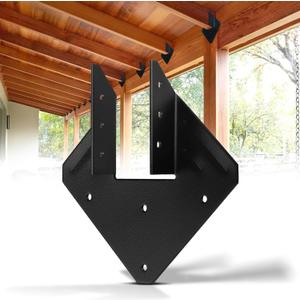 14-Gauge(2MM) Stronger Hurricane Ties for Rafters, 25 Pack Hurricane Straps Brackets, Hot Dip Galvanized Powder Coating Hurricane Clips Joist Hangers for 2X Deck Joists, Roof Trusses, Black
