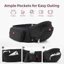 Momcozy Baby Carrier with Hip Seat, 2-in-1 Forward-Facing Carry for Long Walks, Detachable Hands-Free Infant Carrier up to 44lbs, All Seasons Toddler Carrier Fits Waist Sizes up to 45 Inches, Black