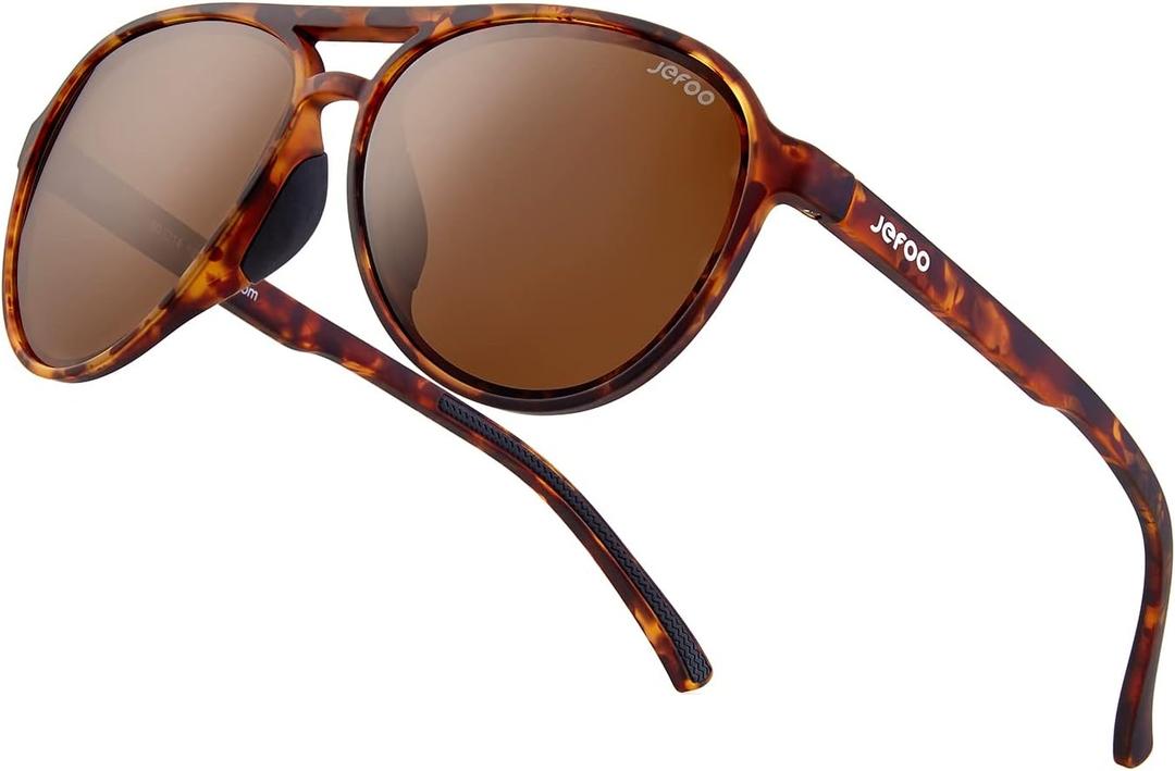 Jefoo Polarized Aviator Sunglasses for Women Men Retro Trendy Sports Sunglasses for Outdoor UV400 Protection