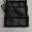 Marbrasse 2 Pack Desk Drawer Organizer, Mesh Drawer Organizer Tray with 8 Adjustable Compartments, Desk Organizers and Accessories, 5 Dividers Drawer for Office Supplies, Makeup & Vanity (Black)