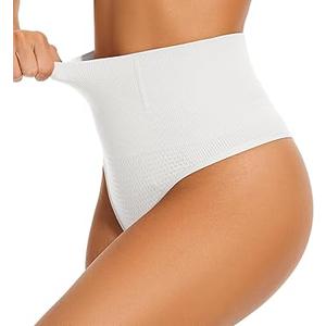 Tummy Control Thong Shapewear for Women High Waisted Body Shaper Panties Shaping Thong Girdle Underwear(02# High Waisted Beige(slimming), Large)