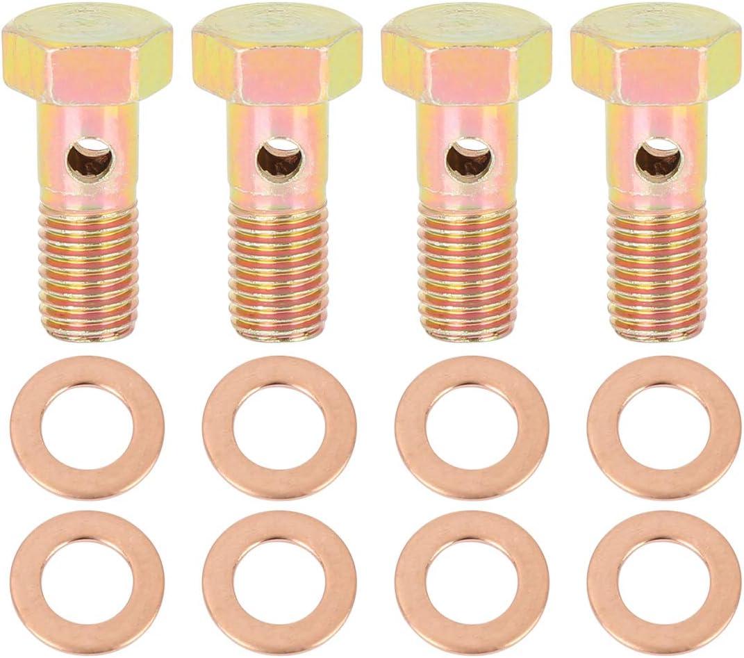 X AUTOHAUX 4 Sets M8x1.0mm Metric Thread Banjo Bolts Brake Fitting Adapter with M8 Washers