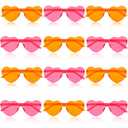 SMAODSGN 11 Pcs Pink Orange Sunglasses Bachelorette Party Plastic Heart Sunglasses Bulk Heart Shaped Fun Glasses Orange Pink Birthday Decorations For Women Cocktail Party Sunrise