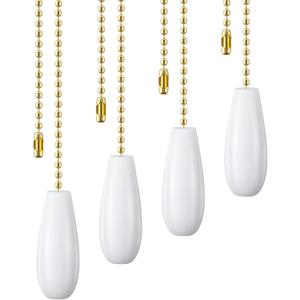Boao 4 Pieces Ceiling Fan Pull Chains Wooden Pendant Pull Chains Extension 13.8 Inch for Ceiling Light Lamp Fan