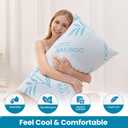 ComfySleep Queen Size 2 Pack Rayon Made from Bamboo Pillows for Sleeping, Cooling Shredded Memory Foam Adjustable Bed Pillow with, Removable/Washable Cover (Queen 2 Pack)