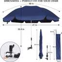 Blissun 2 Pack Chair Umbrella with Clamp, Adjustable Umbrellas for Chair, UPF50+ Sun Shade Umbrella for Beach Chair, Wheelchair, Camping Chair, Patio Chair, Golf Carts, Navy Blue