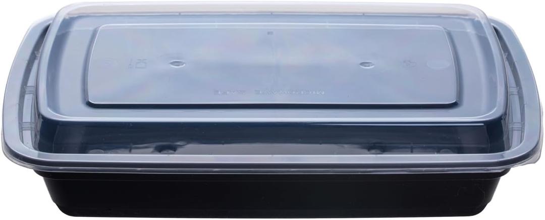 28 oz Meal Prep Containers Bulk 50-Pack - Leak-Resistant, Reusable with Lids, Microwave/Freezer/Dishwasher Safe - Commercial Food Storage