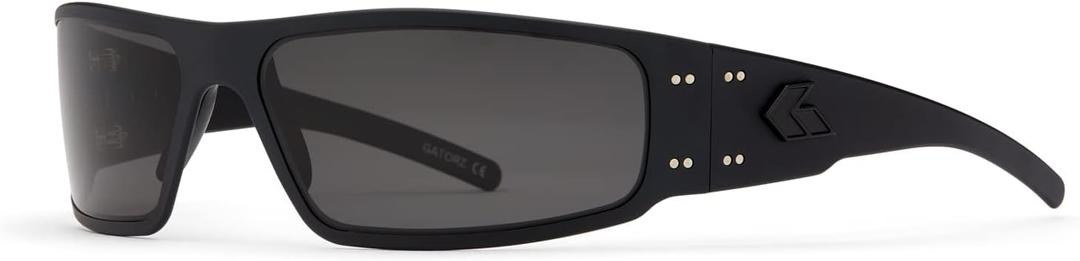 Gatorz Magnum Hand Crafted Aluminum Polarized Lens Sunglasses - Made in The USA (Black Frame With Black Logo - Smoke Polarized Lens)