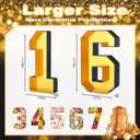 Paready 13.78'' Fillable Cardboard Number 16 for Charcuterie, Gold Black Number 16 Tray, Food Fillable Numbers 16 Box Flower Candy Cupcakes Container for 16th Anniversary Birthday Party Decoration