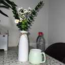 White Ceramic Vase-Flower Vase Dried Flower Vase for Modern Home Decor, Fit for Foyer Living Room Fireplace Bedroom Kitchen,Decent Gift, 8.27" H