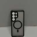 ivoler Magnetic Case for Samsung Galaxy S25 Ultra 5G 6.9 [Compatible with Magsafe] [Military Grade Protection] Magnetic Charger Case for S25 Ultra, Frosted Translucent Back Phone Cover- Matte Black