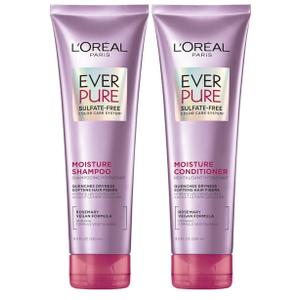 L'Oreal Paris Moisture Sulfate Free Shampoo and Conditioner Set, Hair Care for Color-Treated Hair with Rosemary Botanicals, EverPure, 1 Kit