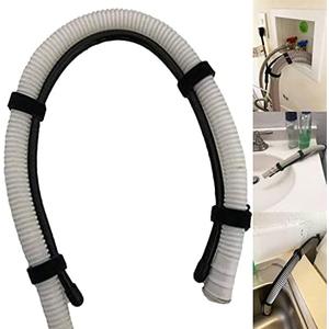 Universal Adjustable Shape Drain Hose Guide Assembly for Kitchen Sink Laundry Tub Washing Machine Discharge Hose Clip Hose Holder Fits All Drain Hose - You can Mold it to fit Your Needs.