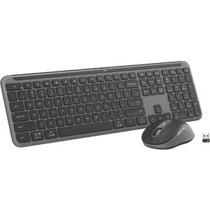 Logitech MK955 Signature Slim Wireless Keyboard and Mouse Combo, for Larger Hands, Quiet Typing and Clicking, Switch Across Three Devices, Bluetooth, Multi-OS, for Windows and Mac (Graphite)