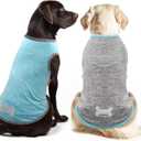 KYEESE 2 Pack Dog Shirts Quick Dry Soft Stretchy Sun Protection Pet T-Shirts with Reflective Label Tank Top Sleeveless Vest Dog Clothes for Small Medium Dogs, XX-Large, Grey+Blue
