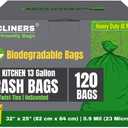 Tall Kitchen Biodegradable Trash Bags 13 Gallon (120 Bags) Eco-friendly Medium Green Garbage Bag 55 Liter Landfill-Friendly Can Liners Portable Camping Toilet Bags Made With epi (120 count)