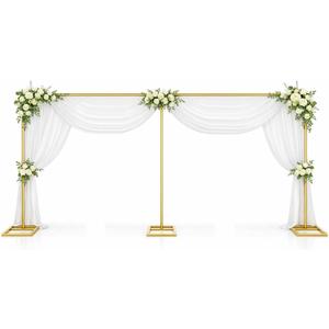 10x20FT Heavy Duty Backdrop Stand, Adjustable Pipe and Drape Backdrop Frame for Weddings, Parties & Photography, Metal Background Support Stand for Drapes, Balloons and Event Decorations (Gold)
