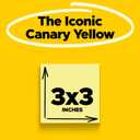 Post-it Notes, 3 in x 3 in, 18 Sticky Notes Pads, 100 Sheets per Pad, The Iconic Canary Yellow Note, School Supplies and Oce Products