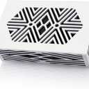 Saillong Doorbell Chime Cover Box Only, Decorative Wood Doorbell Cover for Wall inside With Geometric Design, Universal Indoor Doorbells Covers with Self Adhesive Tape, Easy to Install(White)