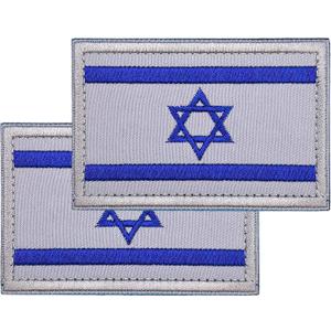 5 x 2 Piece Israel Flag Patches Israeli Embroidered Tactical Patch - Uniform Badge Patch