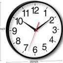 Rohioue 16 Inch Wall Clock Modern Battery Operated Silent Non Ticking Large Analog Clock for Living Room Office Home Bedroom Kitchen Bathroom(Black)