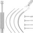 Piercing Taper Ball Grabber Tools Kit for Changing Jewelry 14G 16G 18G 20G Stainless Steel Body Piercing Tool for Changing Jewelry Threadless Curved Insertion Pin for Ear Nose Navel Lip Eyebrow