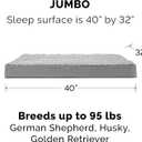 Furhaven Orthopedic Dog Bed for Large Dogs w/ Removable Washable Cover, For Dogs Up to 95 lbs - Ultra Plush Faux Fur & Suede Mattress - Gray, Jumbo/XL
