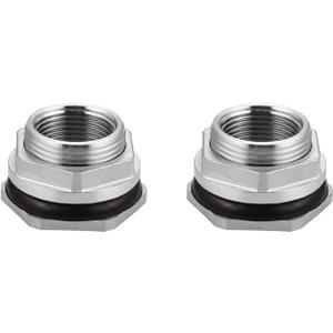 Bulkhead Water Tank Fitting,1" NPT Female Thread,304 Stainless Steel Thru-bulk Fitting(2 Pcs)