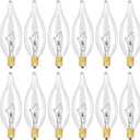 LinMiFo 12-Pack E12 B10 Clear Candelabra Base Bulb, 60W 120V Incandescent Candle Light Bulbs Dimmable Chandelier Light Bulbs for Pendants or Outdoor, Ceiling Fan, Wall Sconces, Fireplace